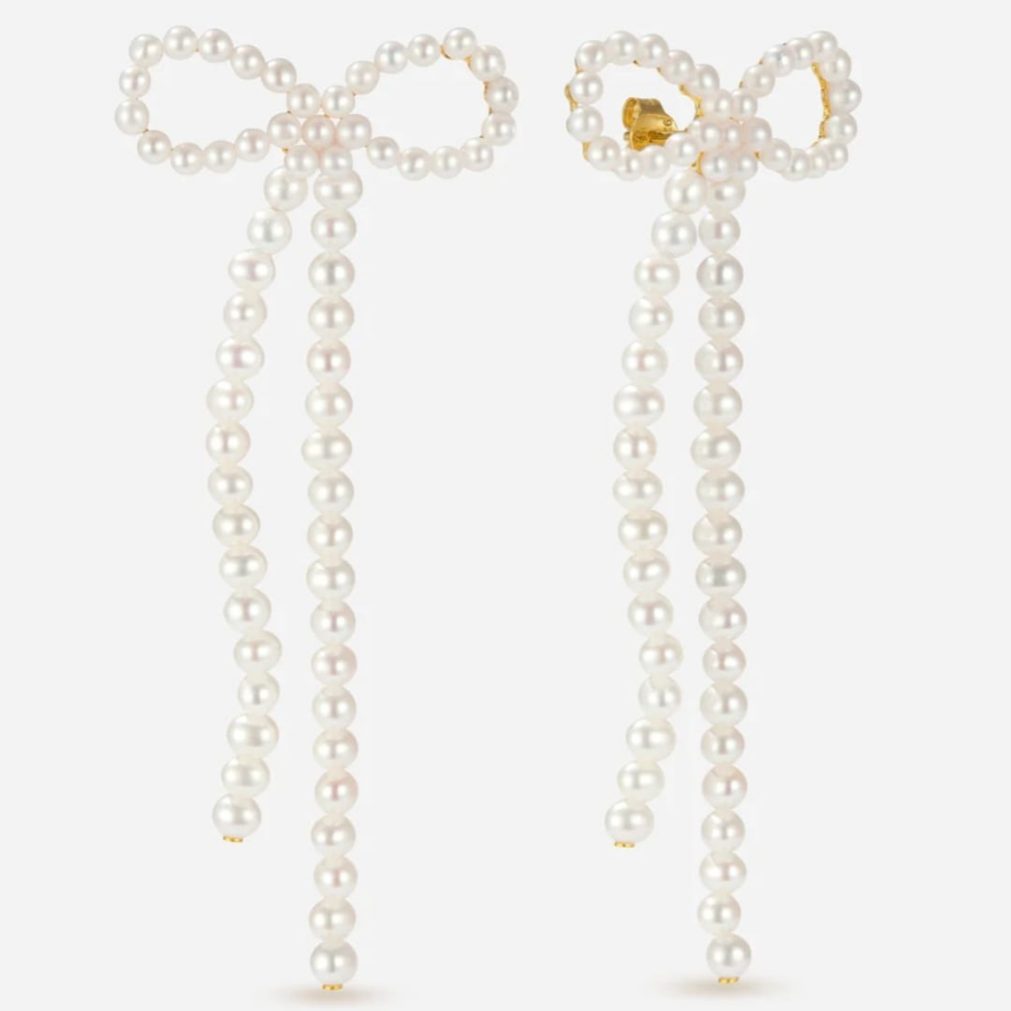 Sparkle Bow Earrings, Slouchy Pearl Bow Earrings,Pearl Bow Earrings, Christmas Gif